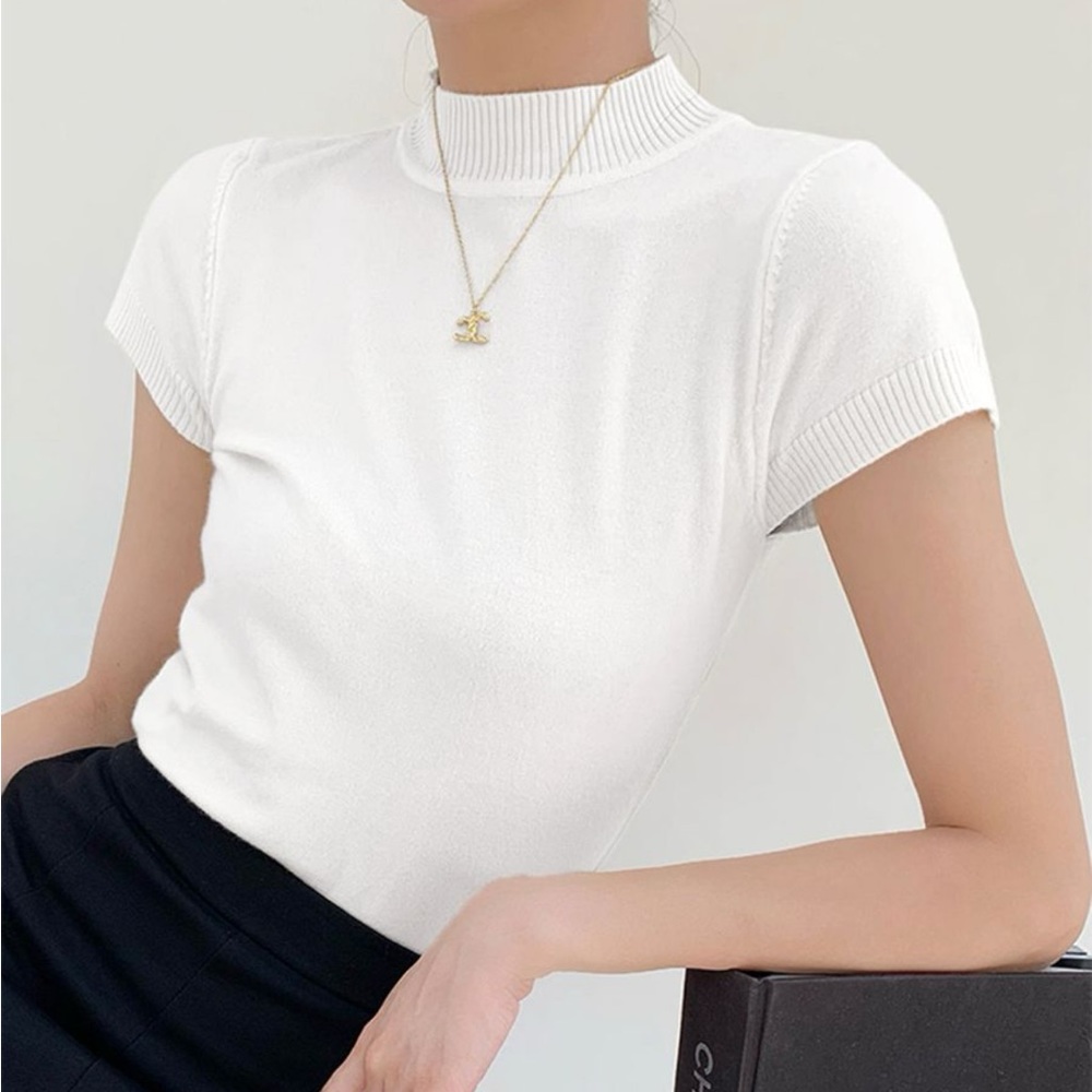 Snowflake Mock Neck Knit Top